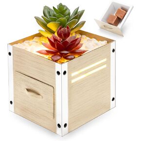 GXD Artificial Succulent Plants Wax Warmer,Electric Wax Melt Warmer,Wax Warmer for Scented Wax,Full Metal Wax Burner Fragrance Warmer for Home Decor Office,Birthday Gifts for Women(Translucent Glass)