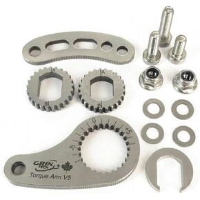 Grin Technologies New V5 Universal Ebike Torque Arm - Front and Rear, 12mm and 14mm Axles with Threaded Eyelet Near Axle