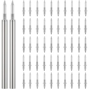 200pcs Double Head Skirting Thread Seamless Nail, Solid Wood Baseboard Double-Headed hardware Nails, Skirting Line Without Marks Nail,Invisible Security Screws, Equipped with Nail Specific Sleeve Tool