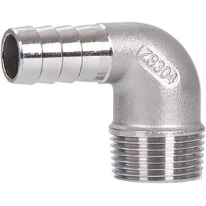 Stainless Steel Elbow 5/8" Hose Barb x1/2" NPT Male 90 Degree Home Brew Pipe Fitting
