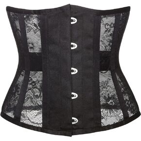SHYMMUO Women's Mesh Underbust Corset Steel Boned Waist Trainer Cincher