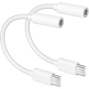 [معتمد من MFi] 2 محول سماعة رأس USB C لهاتف iPhone 15، USB من النوع C إلى 3.5 ملم أنثى محول مقبس سماعة الرأس Aux Audio Dongle متوافق مع iPhone 15/15 Plus/15 Pro/15 Pro Max، Galaxy S23 S22 Ultra