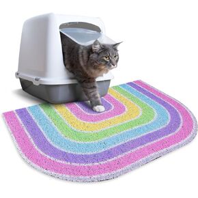 Cat Litter Mat Quality Litter Box Mat Large Non-Slip Cat Litter Mat Litter Trapping Mat Soft Kitty Litter Mat Compatible Two Litter Boxes Cat Products Easy to Clean