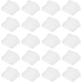 uxcell 20pcs Micro Silicone Protectors Male Port Anti Dust Cap Cover Clear