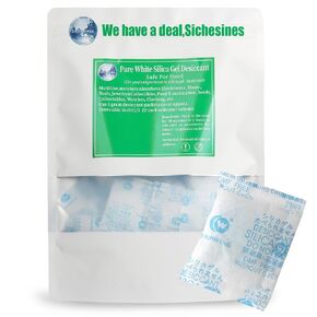 Sichesines 5 Gram [50 Packs] Food Grade Silica Gel Packets for Food Grade Storage with Indicating Beads, Food Grade Safe Desiccant Silica Gel Moisture Absorbers Packs Packets for Food Jewelry Storage