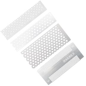 Eforcase 4PCS Diamond Picture Ruler Stainless Steel Diamond Mesh Ruler 5D Diamond Ruler Tool with 400, 520 and 800 Blank Grids Decor Ruler Diamond Picture Tool for DIY Diamond Picture Kits