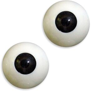 Realistic Acrylic Halloween Eyeball 1 Pairs Half Round Plastic Eyeball Doll Making Eyes Halloween Decor Props 1.18 in Fake Eyes, Black