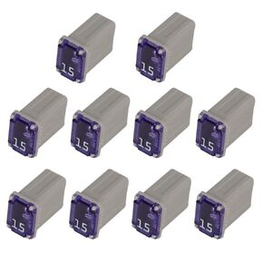 608815 15 Amp Mcase Cartridge Fuses - 10 Flosser Micro FMM Mcase Fuse