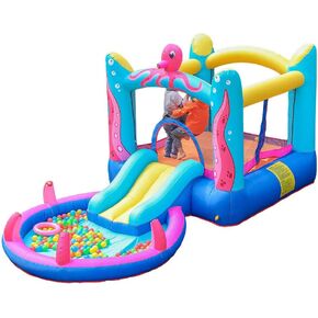 doctor dolphin Inflatable Bounce House Slide Animal Bouncy House Castle for Kids Party with Air Blower in Kuwait