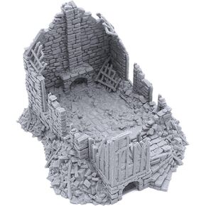 Ruined Barlyway Cottage by Printable Scenery, 3D Printed Tabletop RPG Scenery and Wargame Terrain 28mm Miniatures