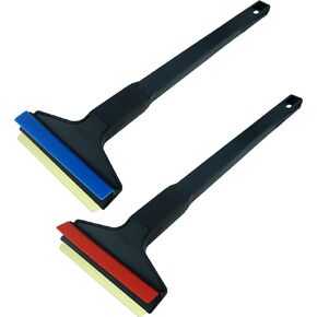 Ice Scraper Long Handle 2 Pack Car Ice Scraper Brass Blade 14,5 inch Ice Scraper for Car Snow Scraper Ice Scrapers for Car Windshield Original Murska Europe (2-Pack L&P A055 Black Blue)