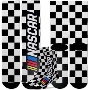 For Bare Feet NASCAR Checkered Flag Crew Sock Size Large