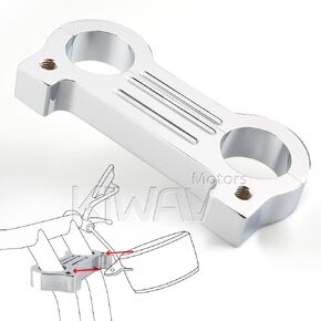 KiWAV Speedometer Gauge Riser Mount Adapter Billet Aluminum Polished Chrome compatible for Harley FXD XL T-Bar 1-1/4 Inch