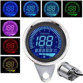 MASO Motorbike Speedometer Universal, Motorcycle Multi-function Metre Tachometer Odometer Fuel Gauge with 7 Background Colors
