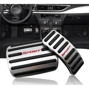 NYZAUTO Anti-Slip Foot Pedal Pads kit Compatible with A4 A5 A6 A7 A8 Q5,Auto No Drilling Aluminum Brake and Gas Accelerator Pedal Covers