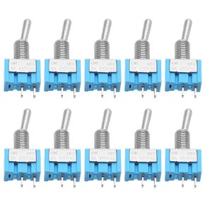Waziaqoc 10PCS Mini Toggle Switch, DPDT 6 Pin 2 Position ON/ON Small Toggle Switch Miniature Toggle Switch 6A 125V