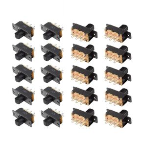 GDQLCNXB SS22F25-G7 2-Position DPDT 2P2T Panel Mount Mini Slide Switch Soldering Lug 20Pcs
