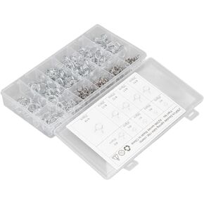 Hose Tube Spring Clamp, Compact Galvanize Irrigation Hose Clamp Assortment Kit 250PCS 10 Specifications with Storage Box for Mechanical Engineering for Aviation