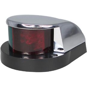 Pactrade Marine Boat LED Bi-Color Combination Navigational Light Bow Light Green and Red Surface Mount Chrome Plated for Boat Pontoon Fishing Boat Small Boat