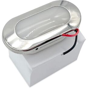 MARINE CITY 24V 1.5W 304 Grade Stainless Steel Waterproof IP66 LED Oval Courtesy Light in Soft White in Saudi Arabia