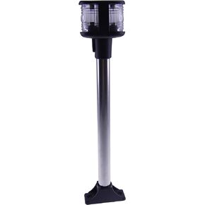 Pactrade Marine 11 1/2'' Festoon Bulb Stern Light Anchor Light Masthead Stainless Steel Pole Surface Mount for Boats Pontoons Yacht Fishing Boats