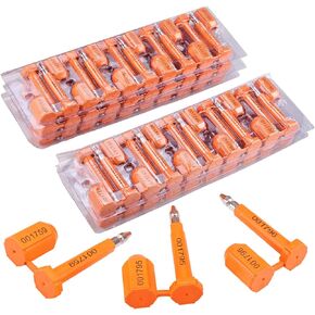 NovelBee 50pcs Bolt Seal Shipping Seal with Print Progressive Numbering for Cargo Containers and Truck Trailers, Cargo Container Seals (Yellow)