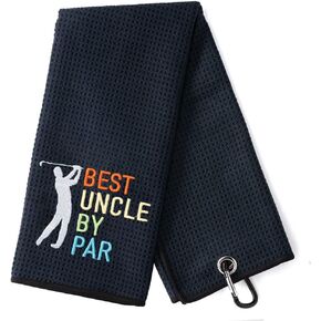 DYJYBMY Best Uncle by Par Golf Towel, Embroidered Golf Towels for Golf Bags with Clip, Golf Gifts for Men Women, Birthday Gifts for Golf Fan, Retirement Gifts in Kuwait