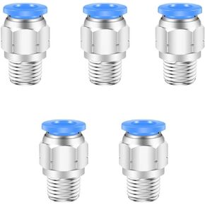 4mm OD Push to Connect Fitting Push in Connector 1/8 NPT Male Air Fittings Pneumatic Fitting,CEKER 4MM Air Tube Fittings Air Line Fittings Quick Connect Air Hose Fittings for 3D Printer 5Packs