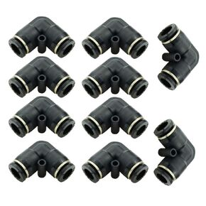 Beduan Push to Connect Fitting Elbow, 4mm x 4mm Tube OD Pneumatic 90° Degree Adapter Push in Fitting for Air Compressor （Pack of 10）