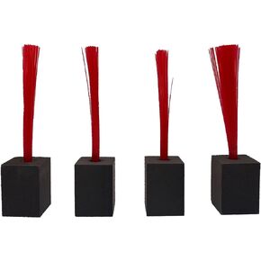 Markwort Foam Base Plugs with Red Bristels - 4 Pack,Black