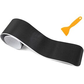 Car Rear Bumper Protector Guard, Carbon Fiber Anti-Scratch Sticker to Protect Car Door Edge, Trunk Sill Door Entry Trim Cover Guards, Exterior Accessories Universal for Most Cars, SUVs (Black)