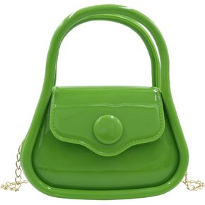 Suillty Women Girls Fashion Candy Color PVC Jelly Crossbody Bag Kids Mini Top Handle Clutch Handbag Shoulder Messenger Bag