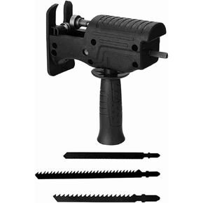 Electric Drill Saw Adapter, Converts Drill into Reciprocating Saw, File or Jig Saw, Steel Blade, Quick Replacement, Wide Application for Wood, Metal, Plastic Cutting
