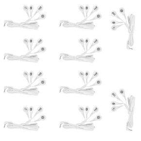 Button Electrode Wire Cable, DC 3.5mm Button Electrode Wire Cable Compatible Wires for Digital TENS Massage Machine,Button Type Electrode 2.5mm Plug Wires Cable 1 to 4 (10)