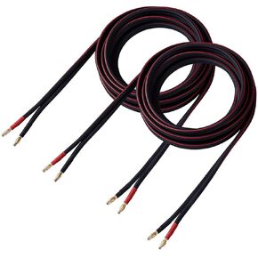 كابل مكبر صوت HiFi 12 AWG عالي الجودة ناعم الملمس من HANNLINTE (عبوتان، 10 أقدام)، سلك مكبر صوت موز مقاس 12 مع مقابس موز لسلك ثنائي ثنائي أمبير HiFi صوت محيطي خالي من الأكسجين، نحاس أبيض