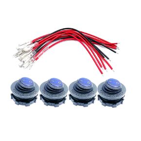 4Pcs Waterproof Toggle Switch,DC12V 20A Waterproof Rocker Switch in Blue LED Light with 12Pcs 15cm Wires for Car Boat RV Truck