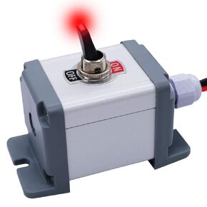 mxuteuk 12V 30A Light Up Toggle Switch Box Sealed Metal Station with Wire, Blue LED Light Lighted Toggle Switch SPST ON/Off 2 Position 3 Pin for Car Truck Boat ATV JH-ASW-07D-2-BU