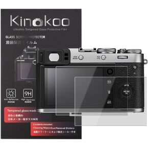 kinokoo Tempered Glass Film for Fuji X100F/X100T Crystal Clear Film FUJIFILM X100F X100T Screen Protector Bubble-Free/Anti-Scratch(2 Pack)