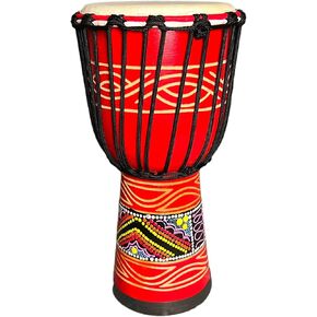 SIPSOCE Djembe Drum 8'' Hand Drum Musical Instrument African Drumk, Bongo (Black elephant)