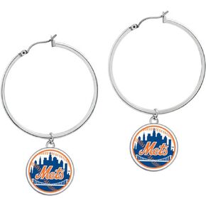 Game Time 101537 MLB New York Mets Hoop Earrings