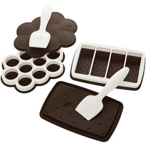 Chef'n Sweet Spot Ice Cream Sandwich Maker - Set of 2, Brown | Craft Homemade Ice Cream Sandwiches with Ease | Gift for Family Fun and Parties