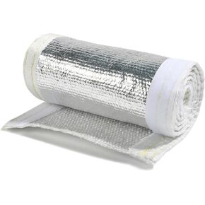 Zlirfy غلاف درع سلكي ملفوف بالحرارة من الألومنيوم، 1-1/2 بوصة 3/4 بوصة ID 3.2FT غلاف ألومنيوم خفيف الوزن معزول من الألياف الزجاجية، كابل خط درع الحرارة (1-1/2 بوصة، 3.2 قدم) in Kuwait