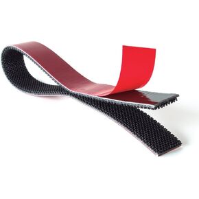 VELCRO® Brand ALFA-LOK™ Reclosable Fastener with Snap-Lock Technology, Black, 1" W x 6' Not Mated (3' Mated) with High Performance Adhesive