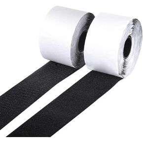 BQS عرض 2 بوصة خطاف لاصق ذاتي وحلقة تثبيت شريط خلفي لاصق طول 10 بوصة (أسود) in Kuwait