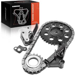 A-Premium 5Pcs Engine Timing Chain Kit W/Tensioner & Guide & Sprocket [fit OHV, L6 2.9L] Compatible with Ford Bronco II 1986-1990, Ranger 1986-1992 & Merkur Scorpio 1988-1989, Replace# E6TZ6268A