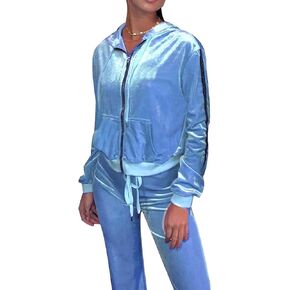 Unifizz Women's Tracksuit Sets 2 Piece Sweatsuits Velvet Zipped Hoodie Tops and Sweatpants Jogging Suits Outfits