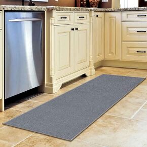 Ottomanson Oscar Collection Non-Slip Rubberback Solid 2x5 Indoor Runner Rug, 20" x 59", Black
