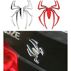 2 Pcs 3D Spider Chrome Emblems Badges Sticker Silvery for Universal Car Vehicle, Truck, Motorcycle, RV, Scooter, SUV, Door, Window 2 Pcs Silver Spider(B09V2N53CX)
