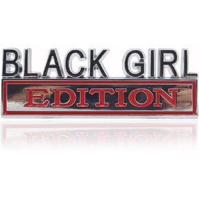 Universal Black Girl Edition Emblem Sticker Replacement Car Truck SUV Compatible with Ford F150 Jeep Dodger Chevrolet Badge Tailgate Badge Front Grille Hood Trunk (Black+Red)