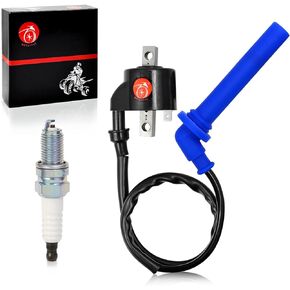 MOTO1988 Ignition Coil Spark Plug and Cap Compatible with Polaris Predator 500 2003-2007 Polaris OUTLAW 500 2006 2007 OEM 3088053 3088054